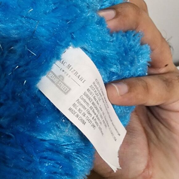 Isaac Mizrahi x Sesame Street Cookie Monster Glitter Stuffed Animal Plush Toy - Picture 13 of 14